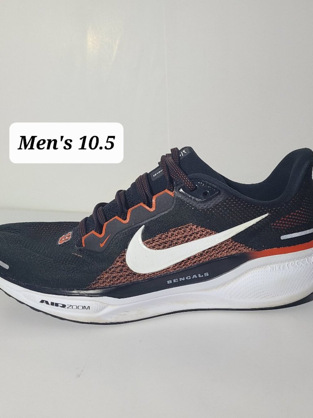 Nike Air Zoom Pegasus 41 Cincinnati Bengals Black/Orange Men's Shoes Size 10.5